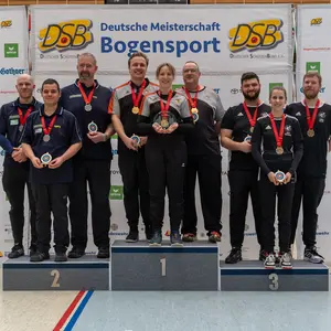 Die Oberallgäuer Gauschützen werden Deutsche Meister (v.L. Tobias, Katharina, Matthias)