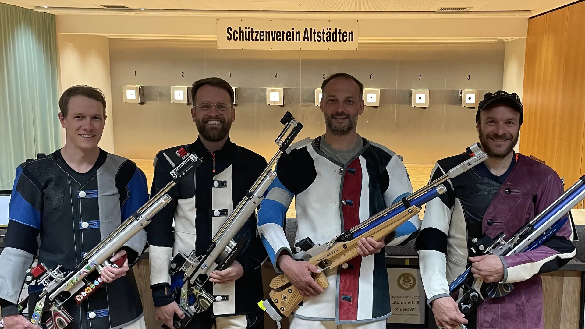 Gausieger 2026 Luftgewehr (v.l. Matthias Füß, Sven Holz, Alexander Rapp und Johannes Fickler)